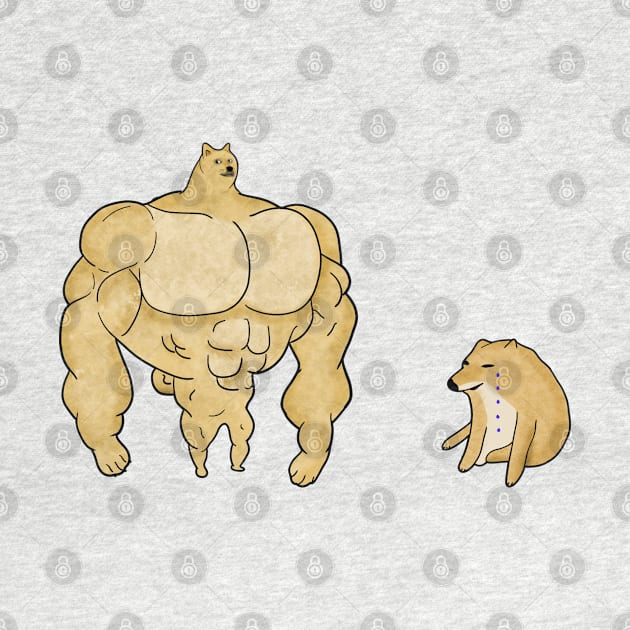 Swole Buff Doge VS Cheems Dank Meme by Barnyardy